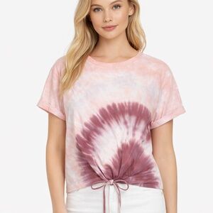 American Eagle Outfitters Pink and Purple Tie-Dye Tee size medium